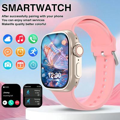 Inspire Curations "2.01"" HD Sports Smart Watch With Bluetooth Calling & Health Monitor pink"