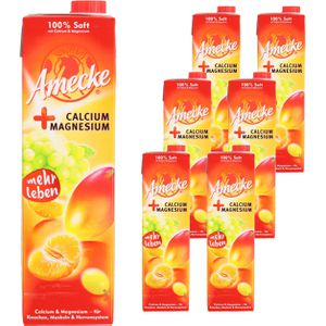 Amecke Saft + Calcium Magnesium, ohne Zuckerzusatz, 99% Frucht- und Gemüsegehalt, Tetrapack, je 1 Liter, 6 Stück