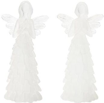 Melrose International Frosted Angel Figurine (Set of 4)