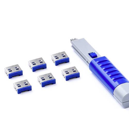 Smartkeeper USB-A Port Schloss UL03PKDB 6er Set Dunkelblau inkl. 1 Schlüssel UL03PKDB