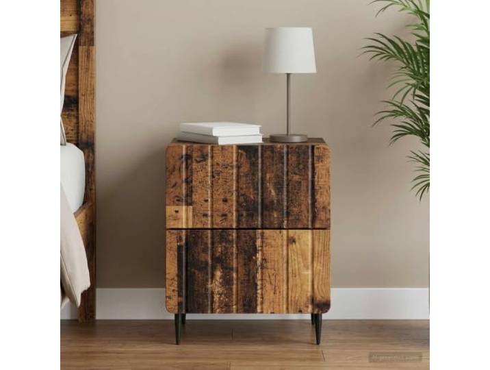 YUTAASU Nachttisch Holzwerkstoff 43 x 34,5 x 49,5 cm Mit Schubladen, Schlafzimmer, Stadtwohnung, Landhaus, Modernes Design