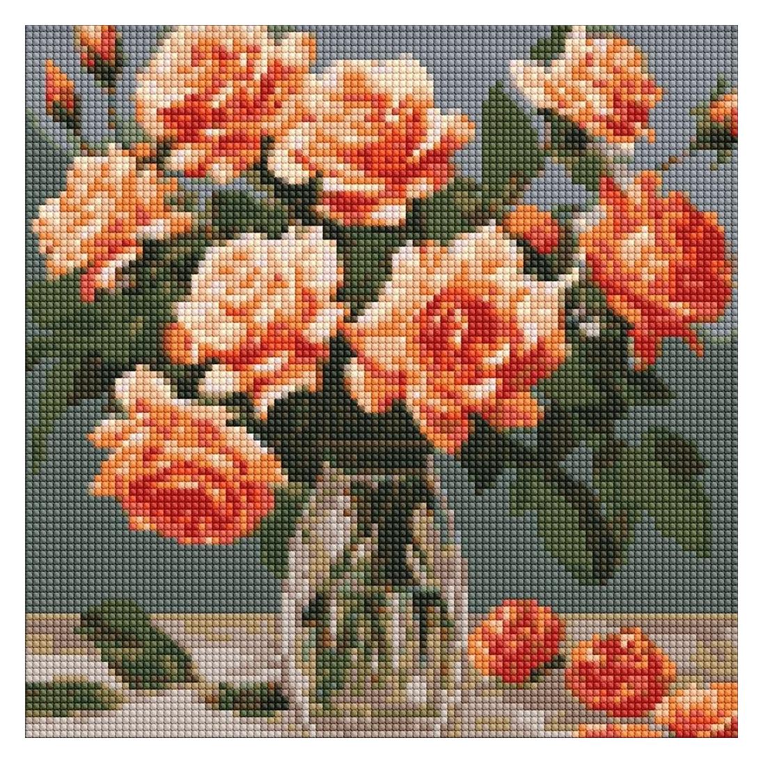 Ideyka Diamond Painting - verfeinerter Strauss mit Rahmen 30 x 30 cm (AMO7887)