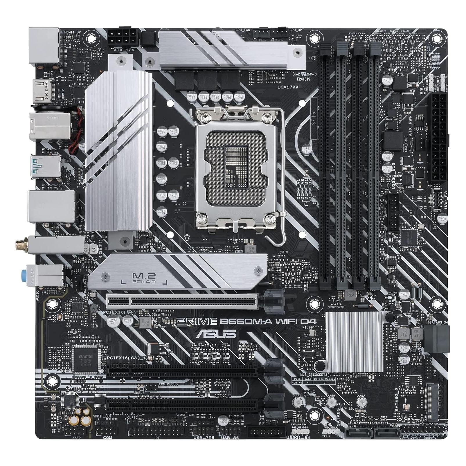 ASUS PRIME B660M-A WiFi D4 (LGA 1700, Intel B660, mATX) (90MB1AE0-M0EAY0)