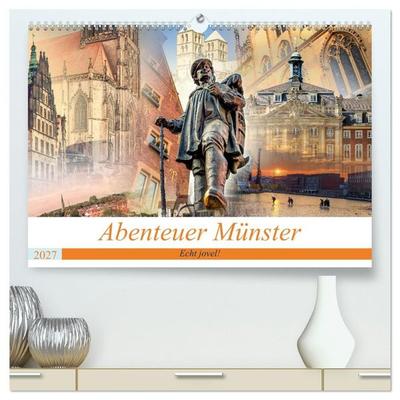 Abenteuer Münster - Echt jovel! (hochwertiger Premium Wandkalender 2027 DIN A2 quer), Kunstdruck in Hochglanz