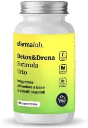 eFarmaLab Detox&Drena Formula Urto Integratore Drenante e Depurativo 60 Compresse