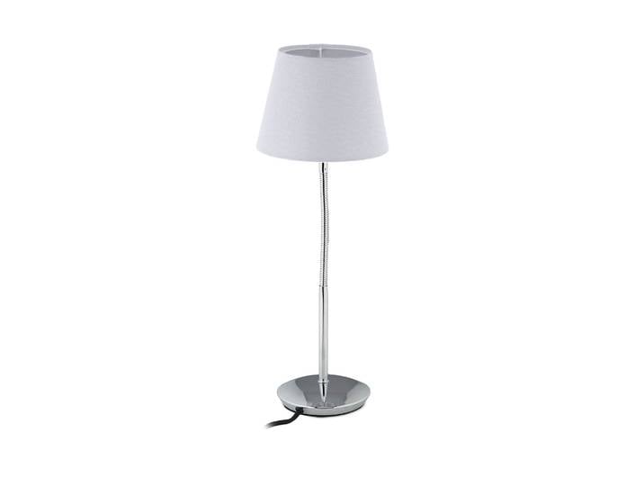 Flexible Tischlampe mit Stoffschirm Weiss-Silber