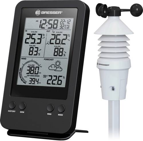 Bresser Optik Pro 3-in-1 7002531 Funk-Wetterstation Vorhersage für 12 bis 24 Stunden