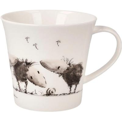 Tasse GOEBEL "Peter Schnellhardt - Schnecke, wer bist du?", weiß (bunt), B:10,5cm H:9,5cm, Fine China-Porzellan, Trinkgefäße, Tasse, Füllmenge 0,35l