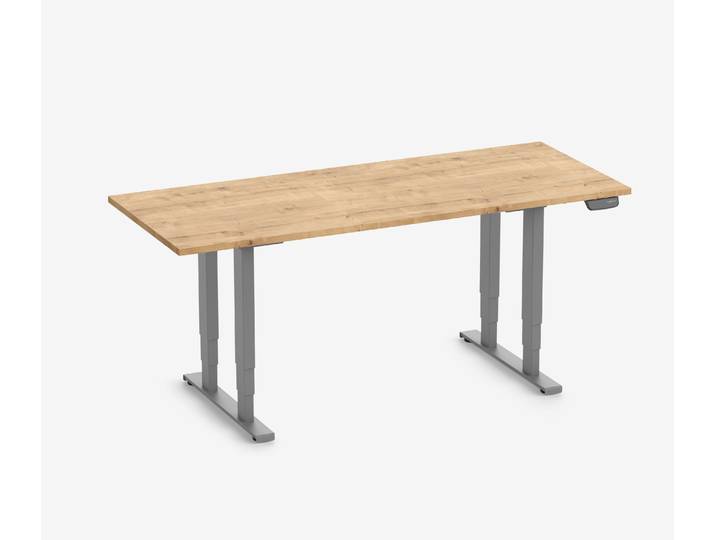 Schwerlasttisch mit Melaminplatte, 200x80 Eiche Grau