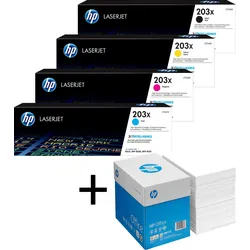 Bundle mit HP Original 203X Toner 4er Multipack + 2.500 Blatt HP Kopierpapier hochweiß