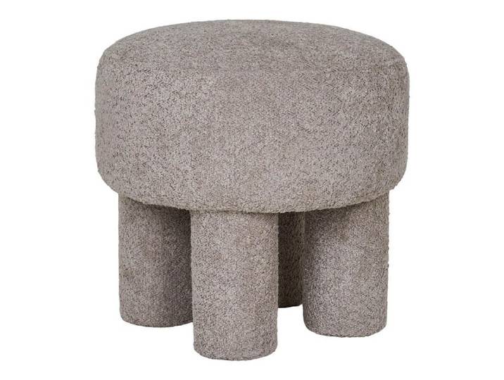 MADELON - Pouf design 4 pieds en Tissu Bouclé Taupe