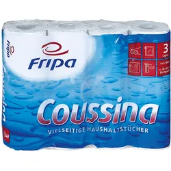 Fripa - Coussina Küchenrollen 3-lagig (8 Pack à 4 x 51 Bl.)