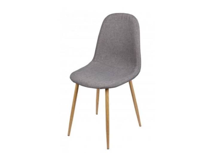 Chaise Oslo - Gris Foncé - Pied Métal Effet Bois - Style Scandinave Moderne