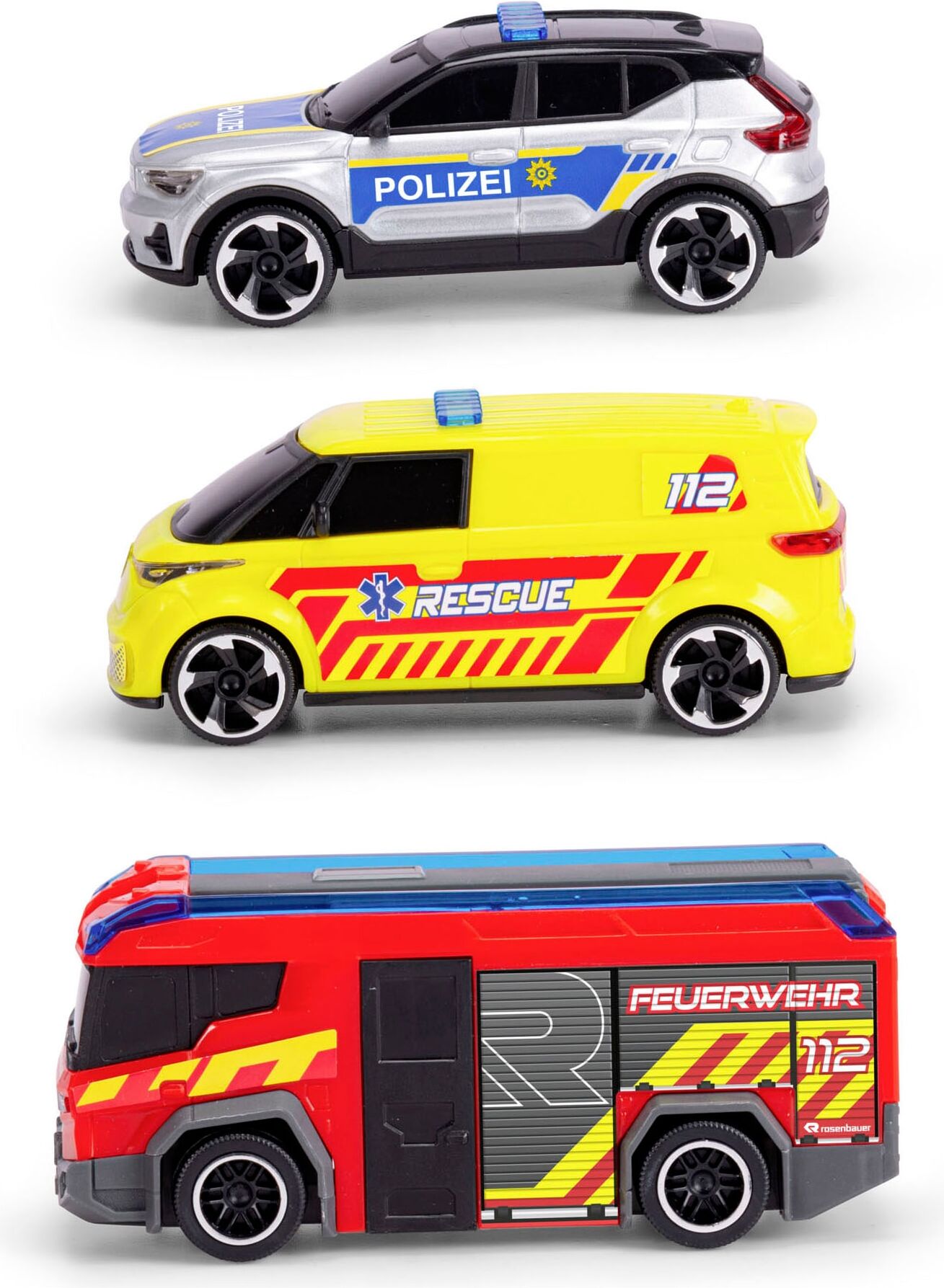 Spielzeug-Auto DICKIE TOYS "SOS Team", silber (silber, blau), Spielzeugfahrzeuge, Kinder, Kunststoff, Spielzeug-Auto