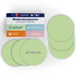 Magnetoplan Moderationskarten Grün rund 140mm 500St
