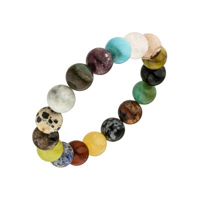 Armband JOBO, bunt (mehrfarbig), Armbänder, Damen, 19cm, Materialmix, Armband, mit bunten Edelsteinen 19 cm