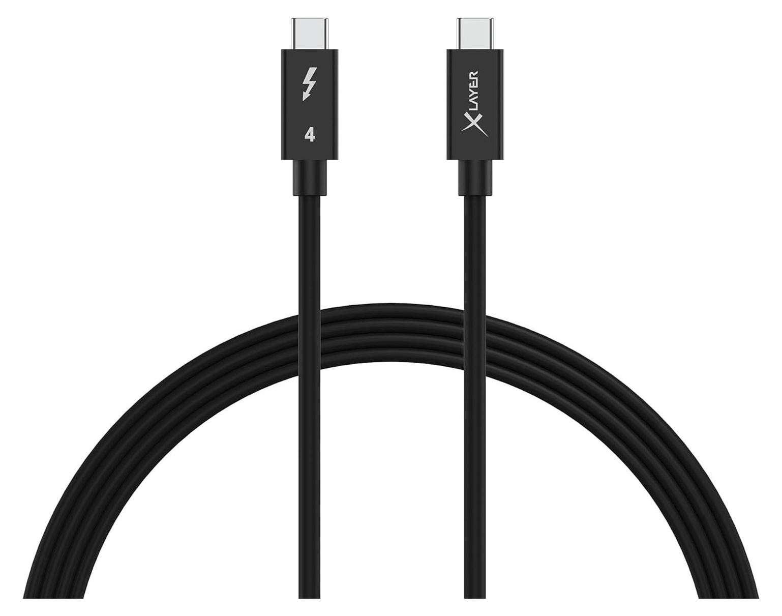 Xlayer Thunderbolt 4 USB-C kabel, 1,0 m, zwart