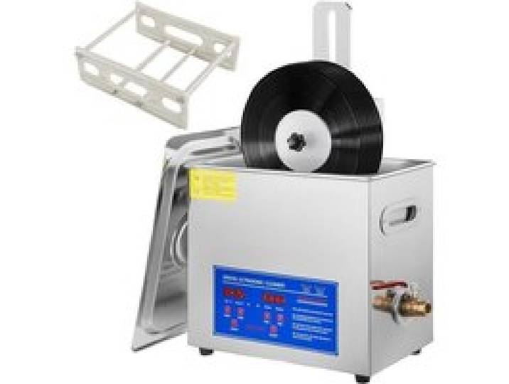 Nettoyeur à Ultrasons pour Disque Vinyle 6 L Nettoyeur Ultrasonique Professionnel Capacité 8 Disques de 178 à 305 mm Machine à