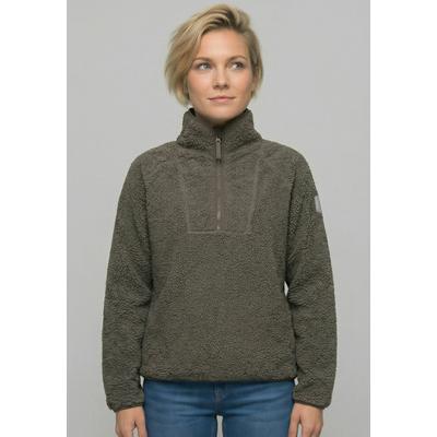 Fleecejacke DERBE "Kuschelby Troyer", Damen, Gr. 42, braun (morel), Obermaterial: 100% Polyester, Basic, normal, Jacken Fleecejacke, Fleecepullover, Halfzip, warm, gemütlich
