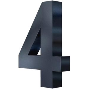 Metzler Hausnummer 3D, anthrazit aus Edelstahl, 20 cm Höhe, mit 3D-Effekt, zum Stecken, Zahl 4