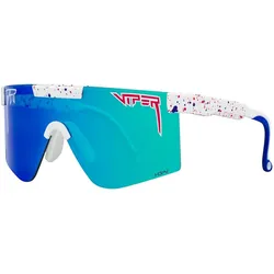 Pit Viper, Unisex, Sportbrille, The Merika Original Polarized Blue Wide (Weiss-Rot, Blue), Blau, Rot, Weiss