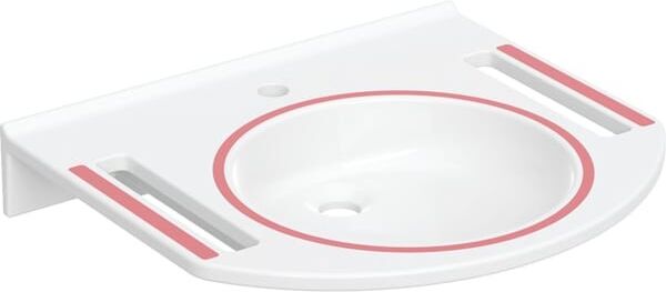 Geberit Publica Waschbecken mit Ausschnitten mit demenzgerechten Kennzeichnungen, 500668012 500668012