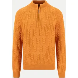 Troyer mit Strukturmuster Orange XXL