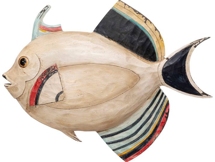 Dekofigur KARE DESIGN Fishy , beige (blau), B:34,5cm H:26,5cm T:4cm, Polyresin, Dekofiguren, Dekofigur, verschiedene Größen