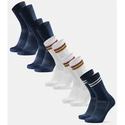 AERO FAHRRAD CREW SOCKEN - 5-Pack - Marineblau | Weiß/Streifen | Marineblau/Streifen - 39-42