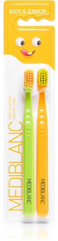 MEDIBLANC KIDS & JUNIOR Ultra Soft brosse à dents pour enfants ultra soft Green, Orange 2 pcs