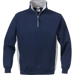 Zip-Sweatshirt "1705 DF" - S - marine/grau