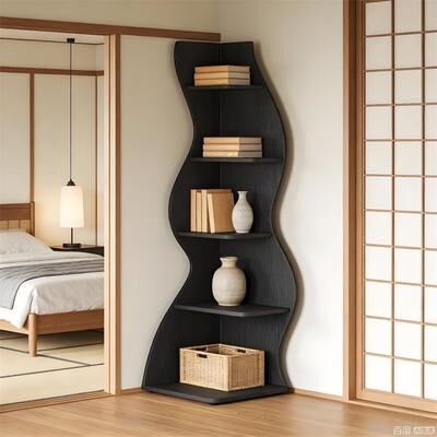 Kodotan sofa Wave shaped corner shelves, modern corner bookshelves, bookcases, display stands, and plant Racks are suitable For small spaces