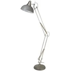 Stehlampe Stehleuchte Gelenklampe schwenkbar Wohnzimmerlampe chrom grau H 170 cm