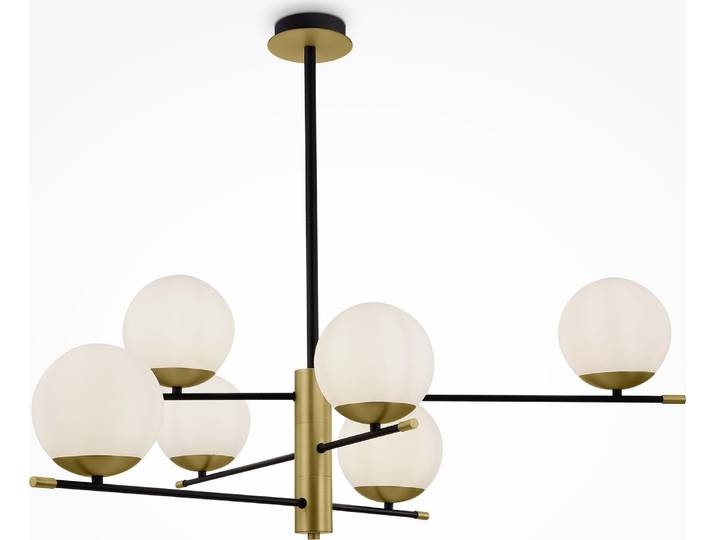 Suspension\, métal verre\, or mat\, D 100 cm