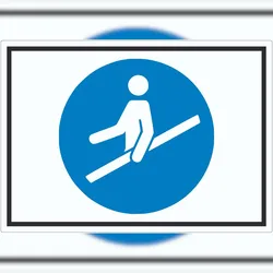 HB-Druck Handlauf benutzen Symbol Aufkleber A9 (37x52mm)