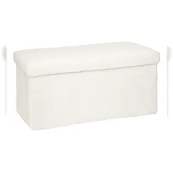 Atmosphera Ezzio - Faltbarer Pouf 76x38x38cm in Weiß