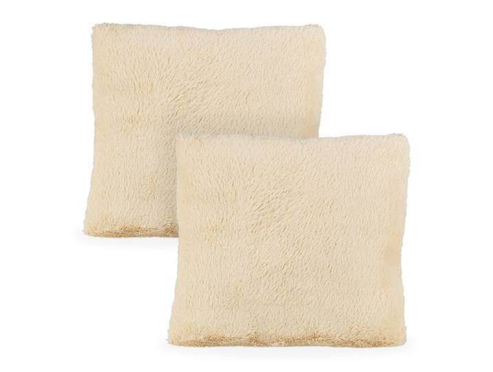 Relaxdays 4 x flauschige Kissen creme