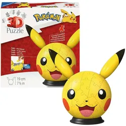 Ravensburger Puzzle - Puzzle-Ball Pokémon Pikachu mit ansteckbaren Ohren