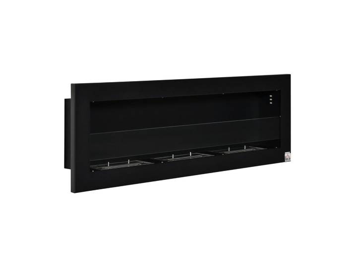Homcom Ethanol-Kamin Bio-Ethanol-Brenner 3 Brennboxen 3 Std. Brenndauer Schwarz, Metall, 15x40x120 cm, Elektrogeräte, Heizgeräte, Elektrokamine