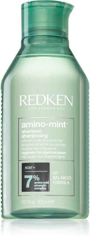Redken Amino Mint shampoing nettoyant doux pour cheveux qui deviennent gras très vite 300 ml