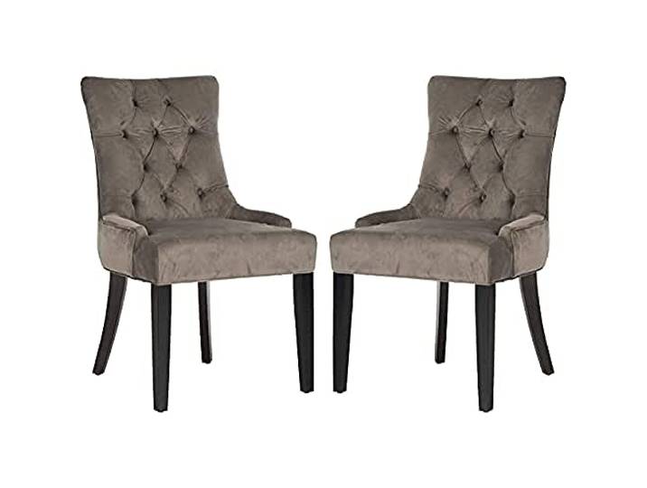 Safavieh Elise Dining Stuhl (2er-Set), Polsterung,Taupe / Espresso,55 X 60 X 92.45 cm