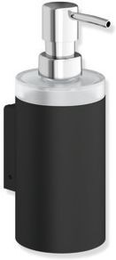 Hewi System 900 Seifenspender mit Halter 900.06.00060 DC  Desinfektionsspender, Glas/Edelstahl pulverbeschichtet, schwarz matt