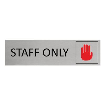 CombiCraft Aluminium Türschild Staff Only 165x45mm mit 3M-Tape zur Befestigung, einfache Kennzeichnung von Räumen und Bereichen