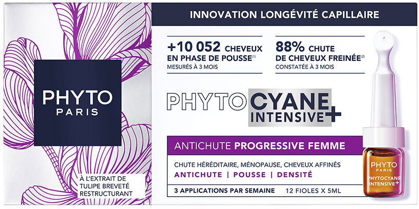 Ampoules Phytocyane INTENSIVE+ pour femmes, 12 unités