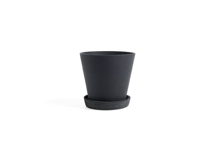 HAY Pot HAY Flowerpot with saucer M 14 cm Noir