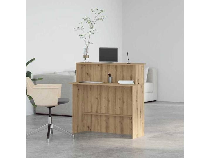 Automne/hiver  Brun Bureau réception chêne artisanal 100x50x103 5cm - bois ingénierie - Hauteur:103.5cm DEC5493983
