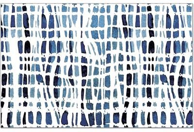 FirstDawn "Indigo Wavy Lines 24 Sheet Reusable Premium Paper Stock Placemats in Resealable Storage Bag Made in The USA 17"" x 11"""