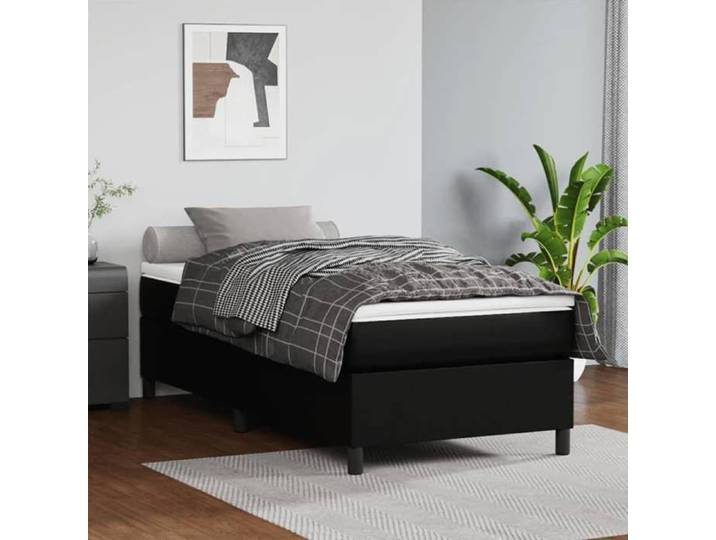 Noir Cadre de lit noir 90x190 cm similicuir - Lit chambre H13191