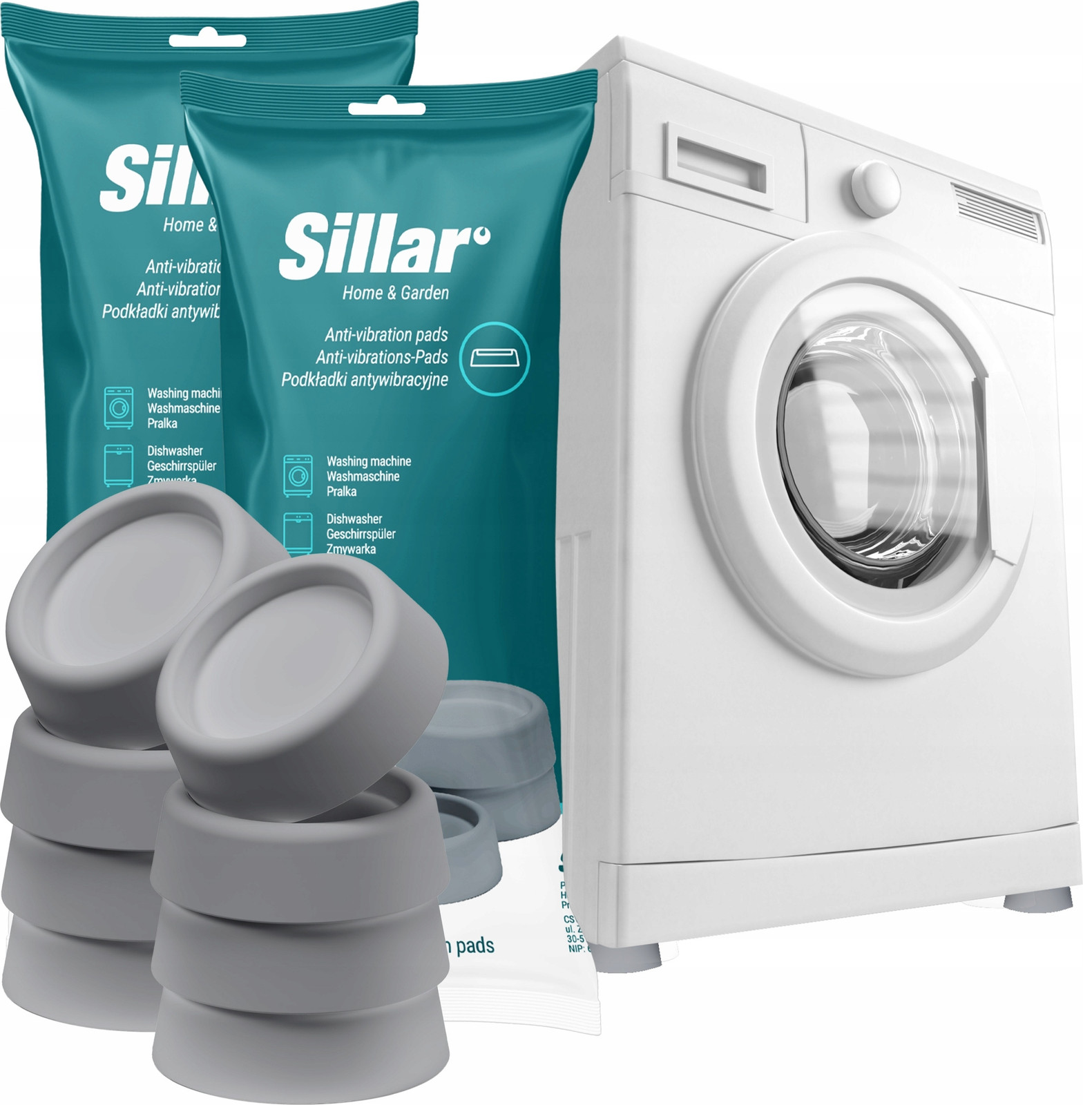 Sillar trillingsdempers set van 8 universele trillingsdempers voor wasmachine en droger