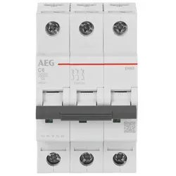 AEG EN63C06 Leitungsschutzschalter AEG ElfaPlus 6 kA, C-Charakteristik, 6 A, 3P 2CDS253088R0064